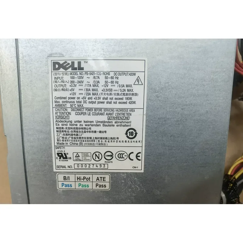 for DELL PS-5421-1DS-ROHS Power Supply Unit Replacement Compatible with Desktop Computer Internal PSU Adapter