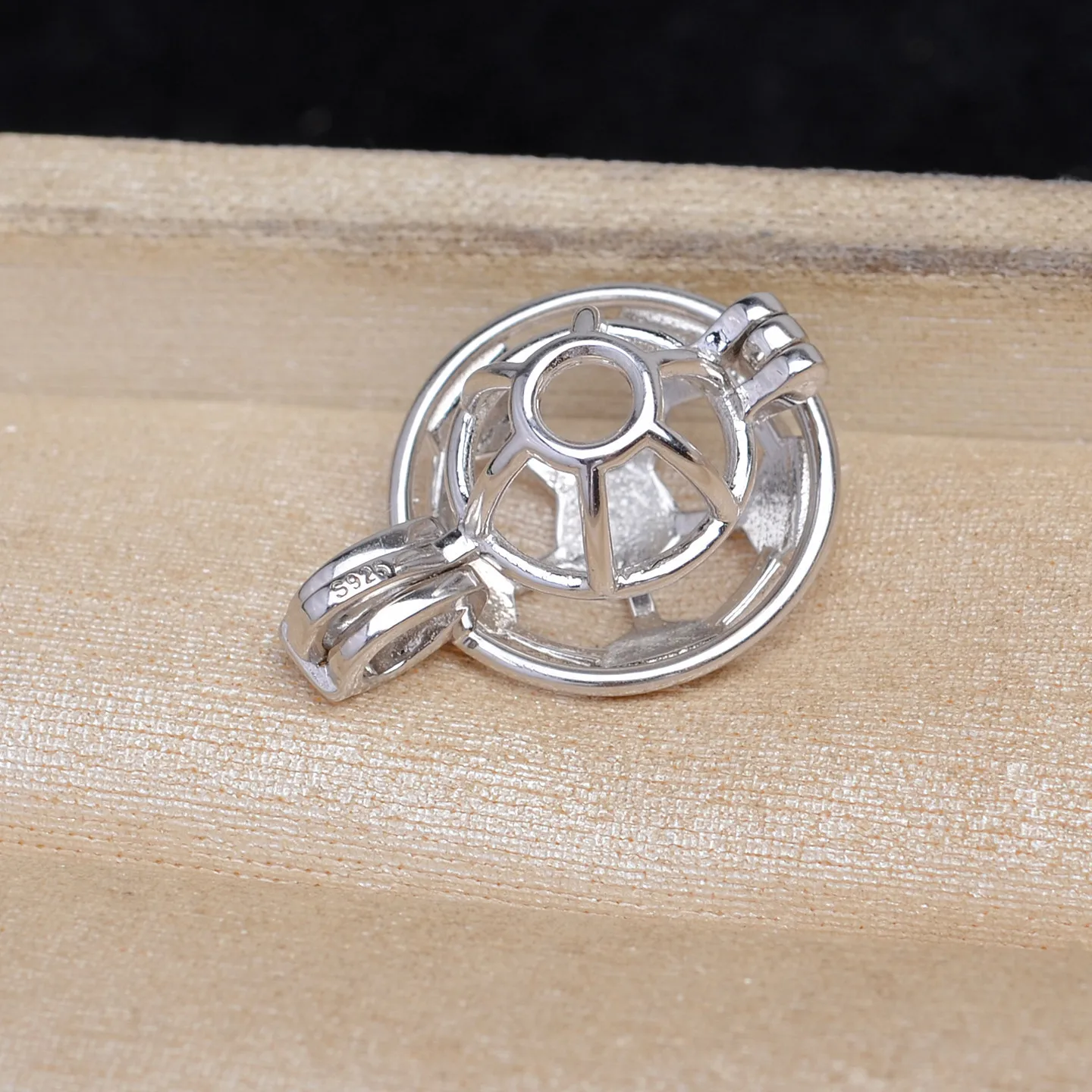 Wholesale Cage 925 Sterling Silver Pendant Mounts Base Findings Settings Mountings Jewelry Fittings for 9-10mm Pearls 3pcs/lot