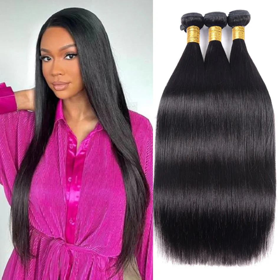 Peruvian Straight 1/3/4 Bundles Deal 100% Unprocessed Virgin Human Hair Weave Human Hair Extensions 8-30 inches Natural Color