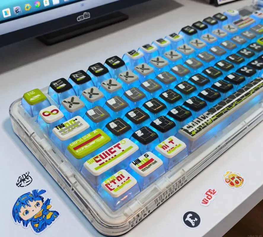 Custom Brand New Sealed Nuclear Fission Theme PBT Dye-Sub 360° Translucent Custom High Aesthetic Keycap Gift
