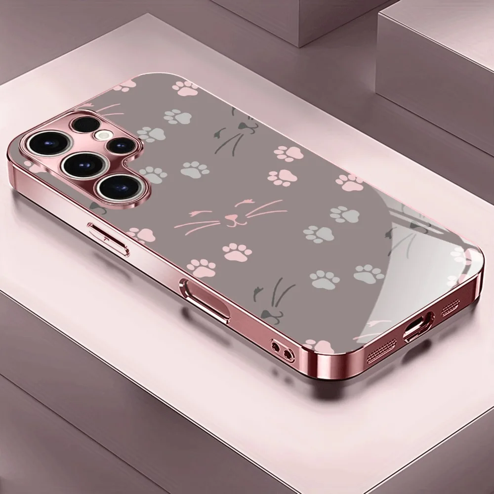 Flower Pattern Rose Golden Phone Case Cover for Samsung Galaxy Galaxy S22 S23 S21 Ultra  S26 Plus A55  A56 A26 A52 A17 A73 S24