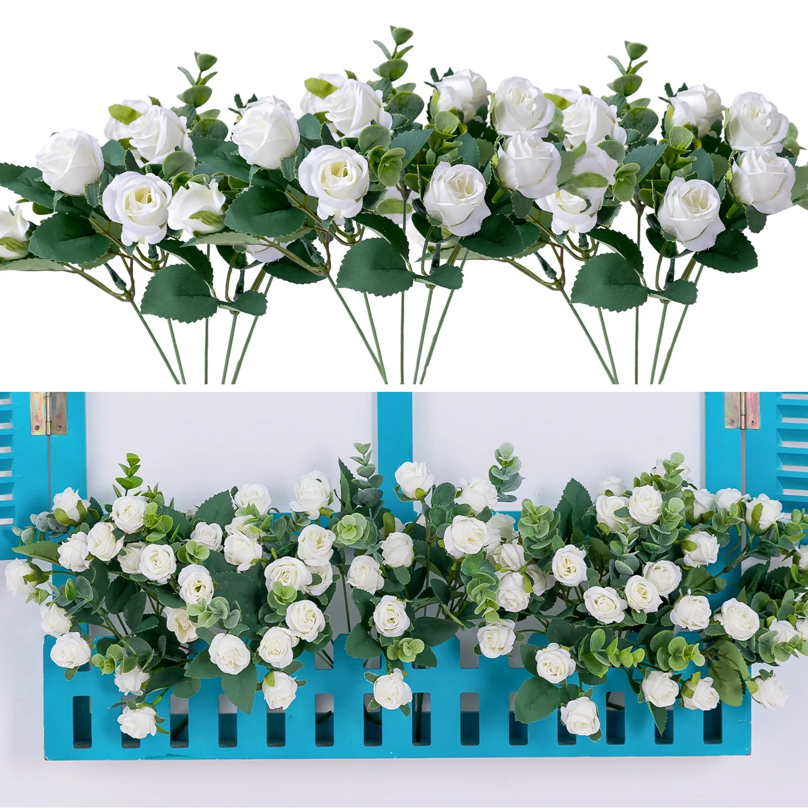 Rose Artificial Flowers Bouquet 30cm Fake Flower Home Room Table Bedroom Decor Garden Wedding Marriage Decoration Vase Ornaments image 5