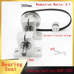 Motor Vertical Double Bearing Seat Synchronous Wheel Speed Reducer Gearbox High Torque Rotating Tool Synchronous Belt Single