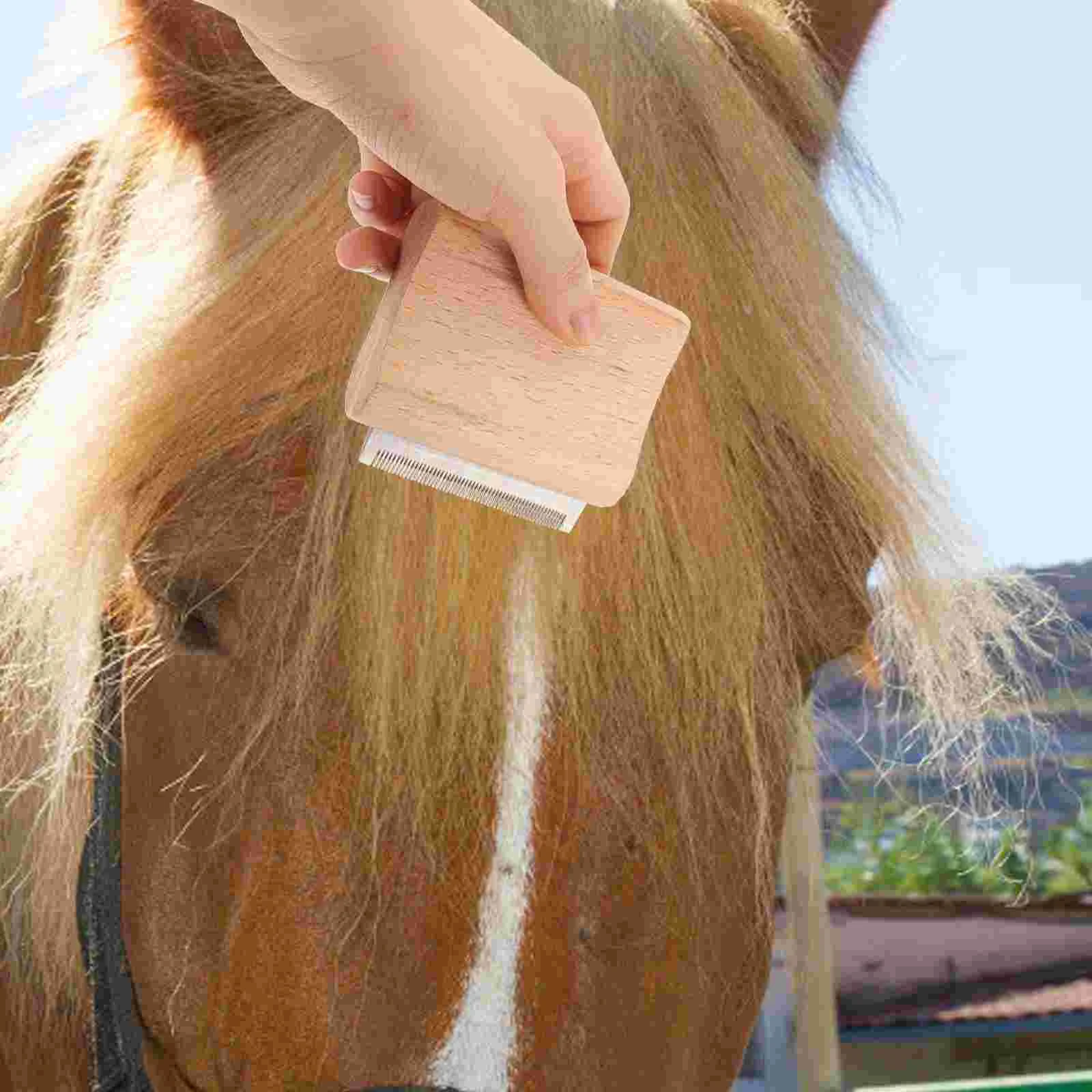 Raspador de cuidado de caballos, herramienta de cepillo de madera, herramientas para perros, novio, limpiador de cepillo para el pelo para mascotas