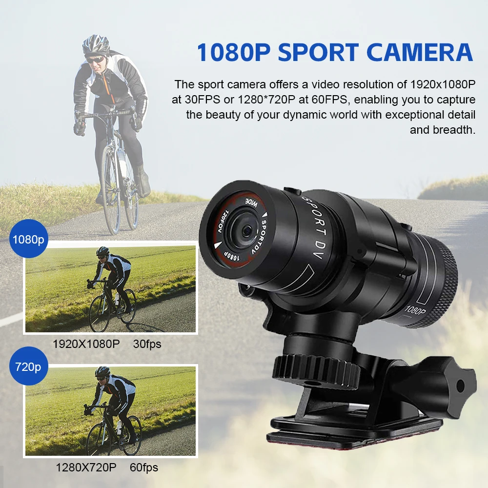 Bike Helmet Camera HD 1080P Bike Motorcycle Helmet Camera Outdoor Sport DV Video Audio Recorder Dash Cam For Car Bicycle