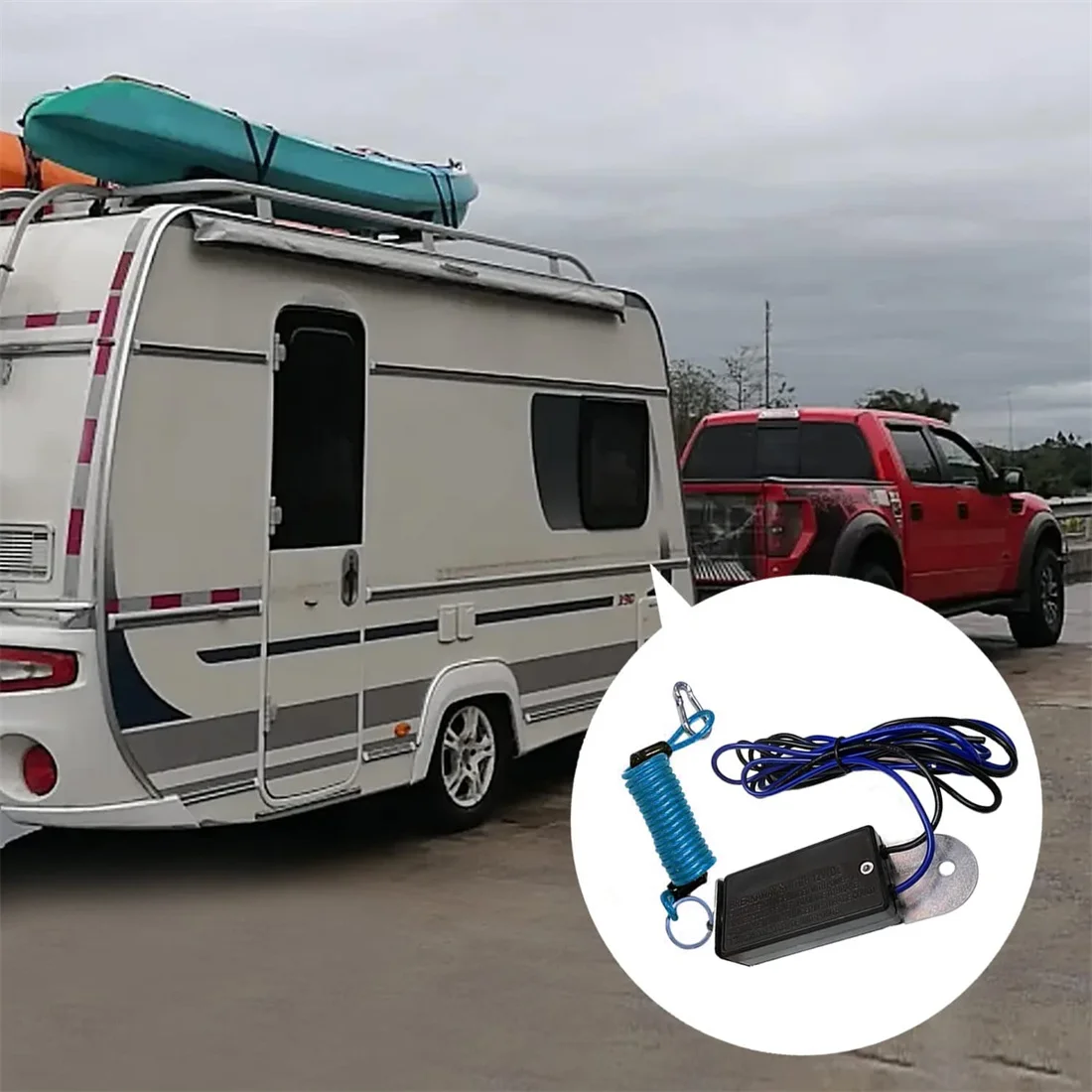 Treeligo RV سحب مقطورة الانفصال التبديل الكهرومغناطيسي التبديل الانفصال ملفوف كابل لسحب مقطورة قارب قافلة تخييم #6