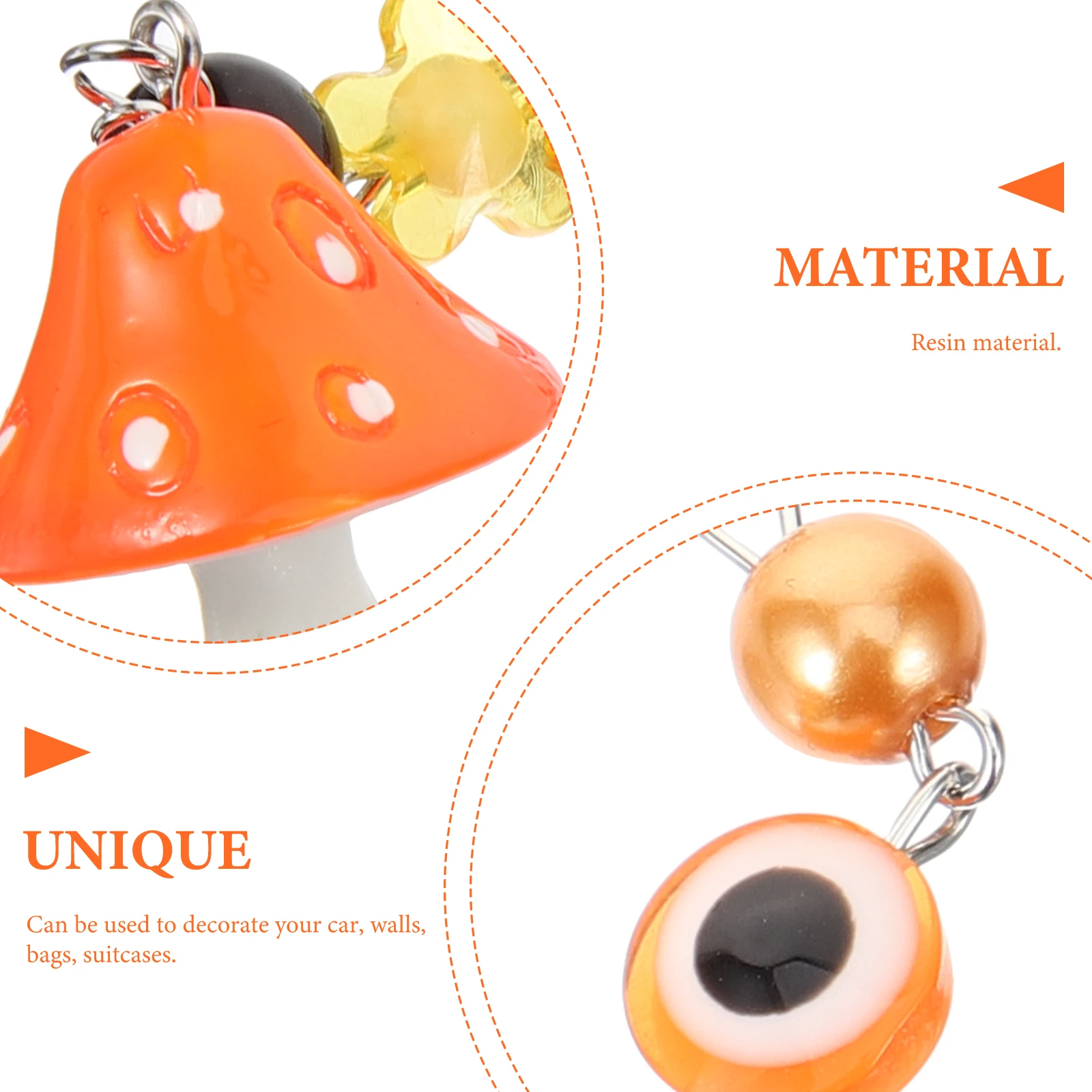 

Evil Eye Mushroom Charm Pendant 3D Hanging Ornament Car Rearview Mirror Decor Wall Door Window Accessory Protective Evil Eye
