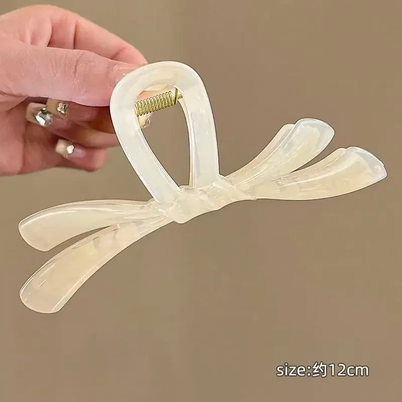 1pc 여성을위한 하이 엔드 보우 헤어 클립 머리 뒤에 새로운 스타일 상어 클립 Updo 우아한 헤어 액세서리