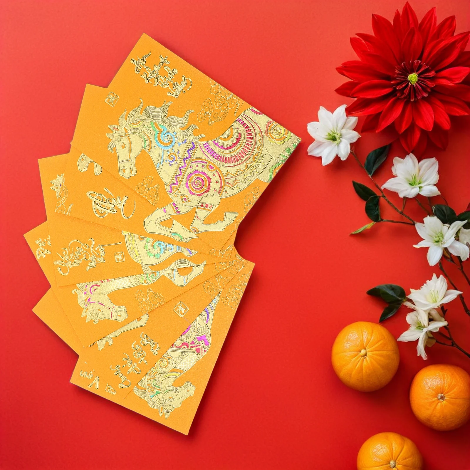 

120pcs Horse Year Vietnamese Red Envelopes 2026 Chinese New Year Money Packets Festival Gift Cash Holder Red