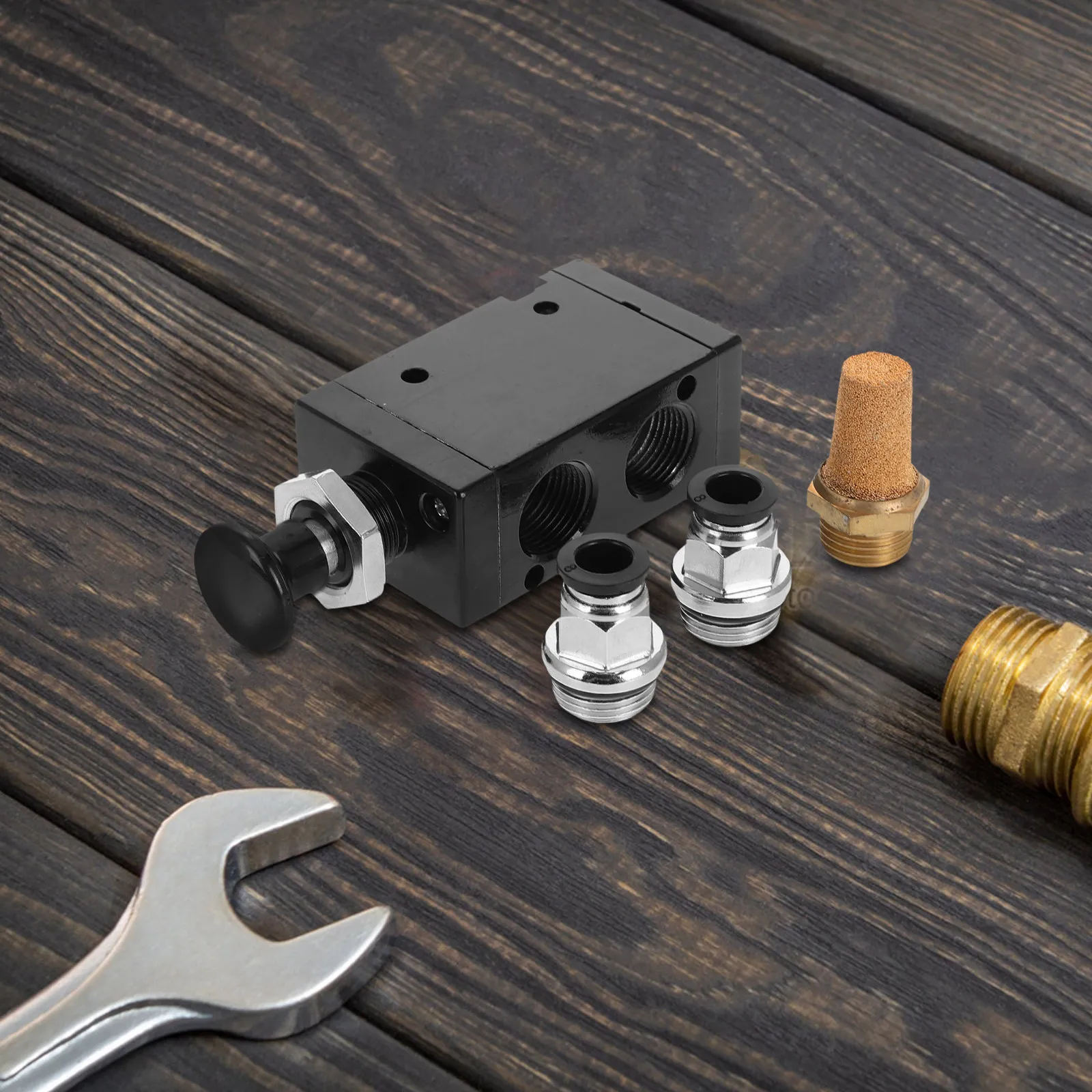 1Set Hand Push Pull Valve Heavy-Duty Aluminium Alloy Manual Control Valve for Industrial Pneumatic Systems Precise Air Flow
