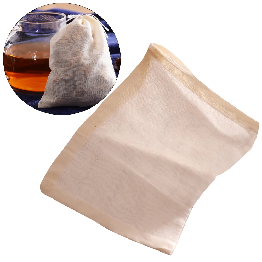 

10PCS 30x40cm Cotton Reuseable Drawstring Bags Strainer Filter Bag for Nut Milk Tea Fruit Juice Coffee Grounds