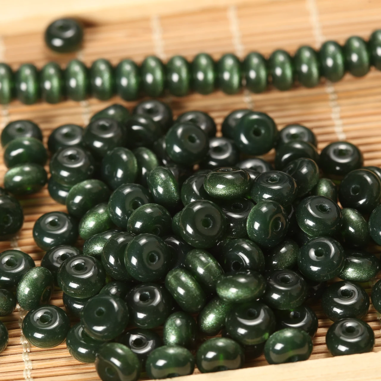 200g/bag Mixed Glass Beads Wheel Shape Bamboo Joint Loose Spacer Beads For Jewelry Making DIY Bracelet Needdlework