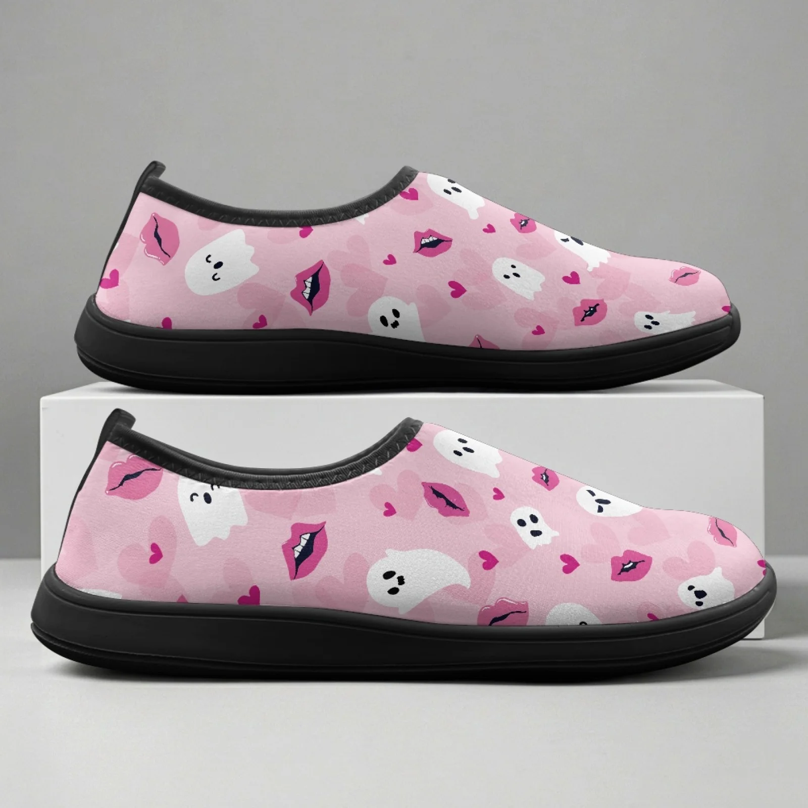 PENSTROLL Ghost Lips Print New Design Lightweight Running Sneakers for Men Polyester & EVA Walking Sneakers Hiking Shoes