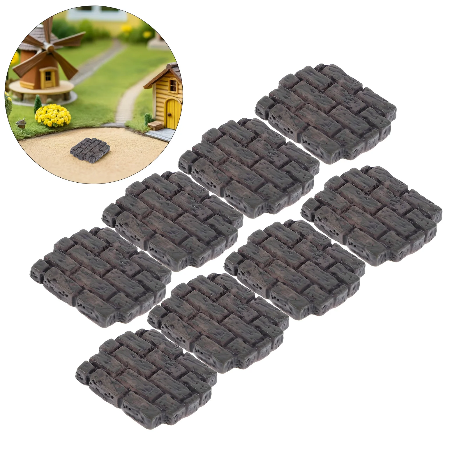 10 pçs micro paisagem tijolos em miniatura simulação realista tijolos de parede para diy artesanato suprimentos arquitetônicos decoração do jardim de fadas