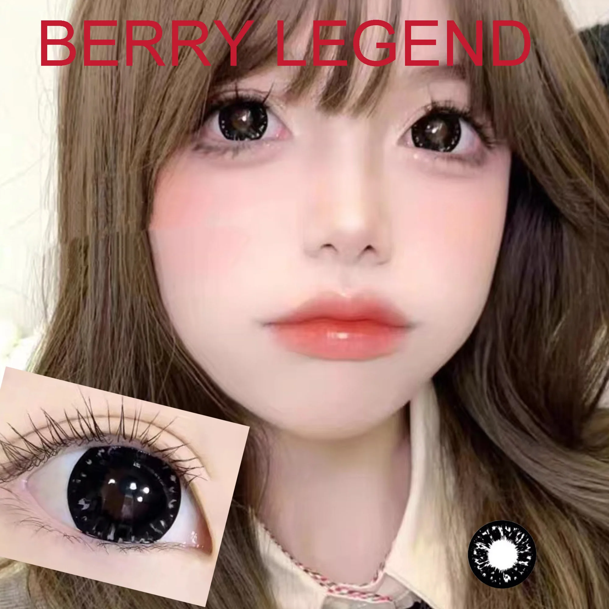 14.50mm Soft Contacts Lenses for Eye Color Change with Power Dolly Eyewear Accessories lentes de contacto Berry Legend Black