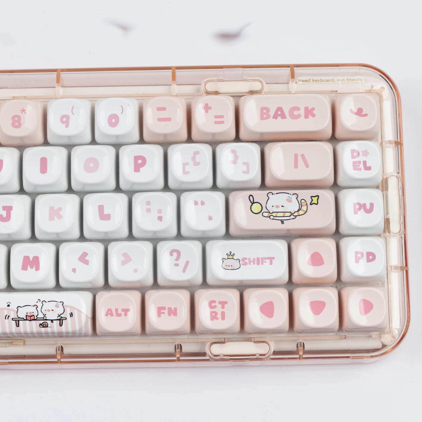 Party Piggy Ceramic Texture Keycap MOA Profile PBT Material Thermal Sublimation Glazed Keycaps DIY Mechanical Keyboard 140 Keys