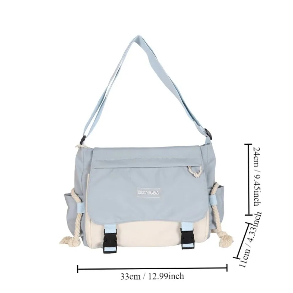 Large Capacity School Bags Fashion Waterproof Nylon Crossbody Bags Adjustable Messenger Bag Girls