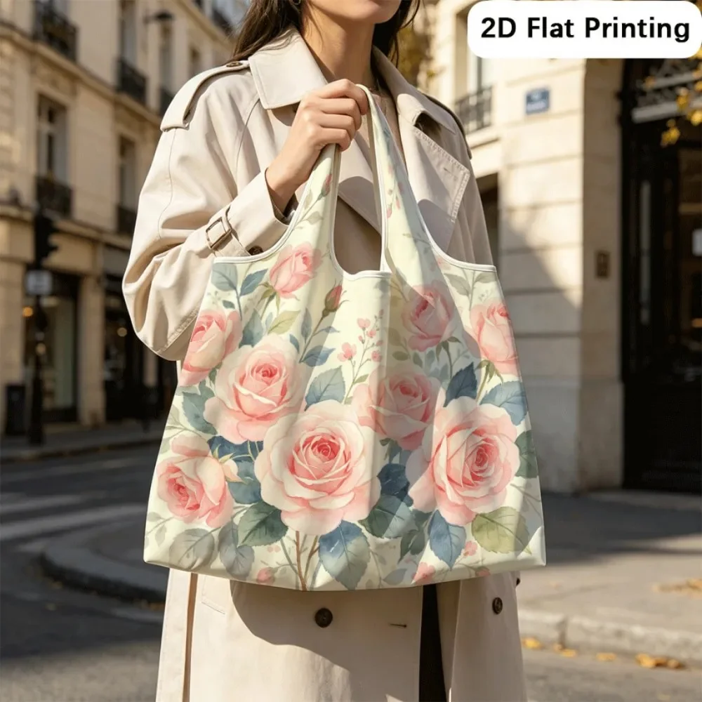 Blush Rose Student daily carry foldable tote, convertible as shoulder bag.
