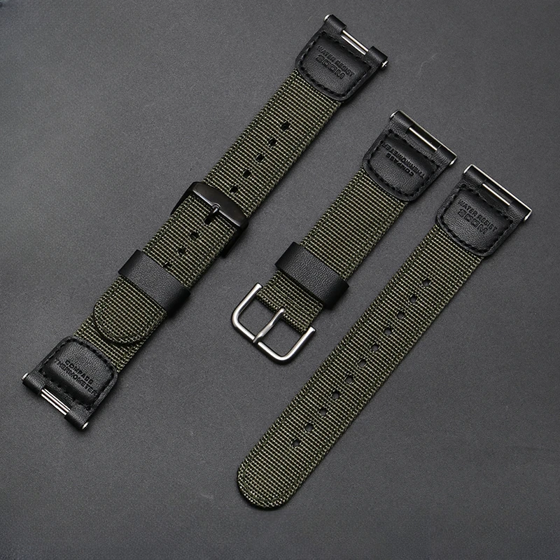Dla SGW-100 Casio czarny zielony GW-3000B GW-3500B wklęsły interfejs tkane nylonowy pasek do zegarka zmodyfikowane akcesoria płócienne