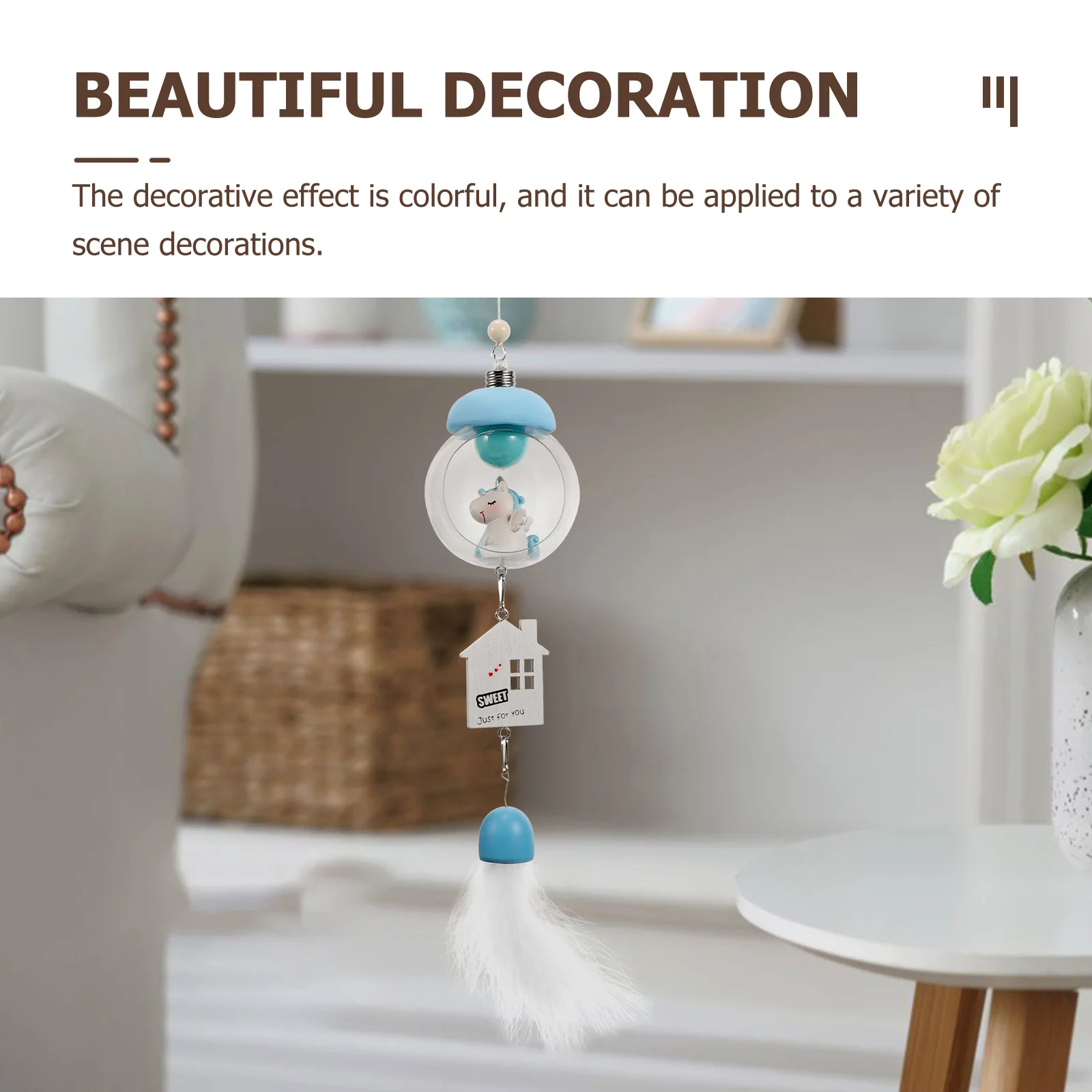 

1pc Christmas Wind Chime Lovely Unicorn Pendant Metal Craft Hanging Decor For Garden Door Wall Holiday Party Ornament