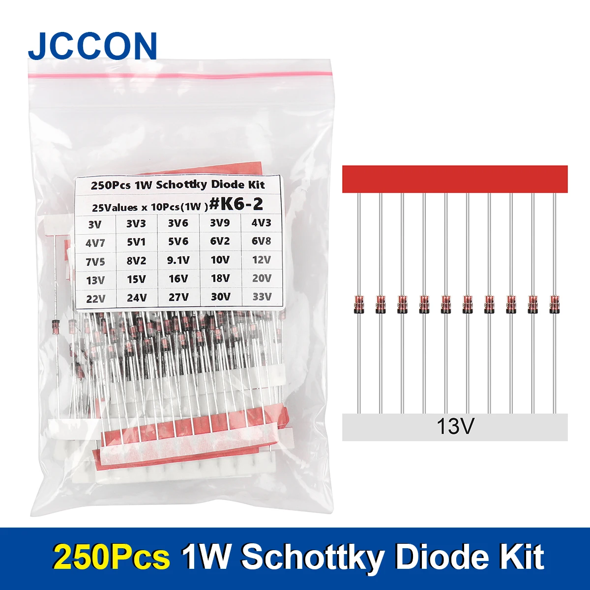 Jccon 250Pcs 25Valu…