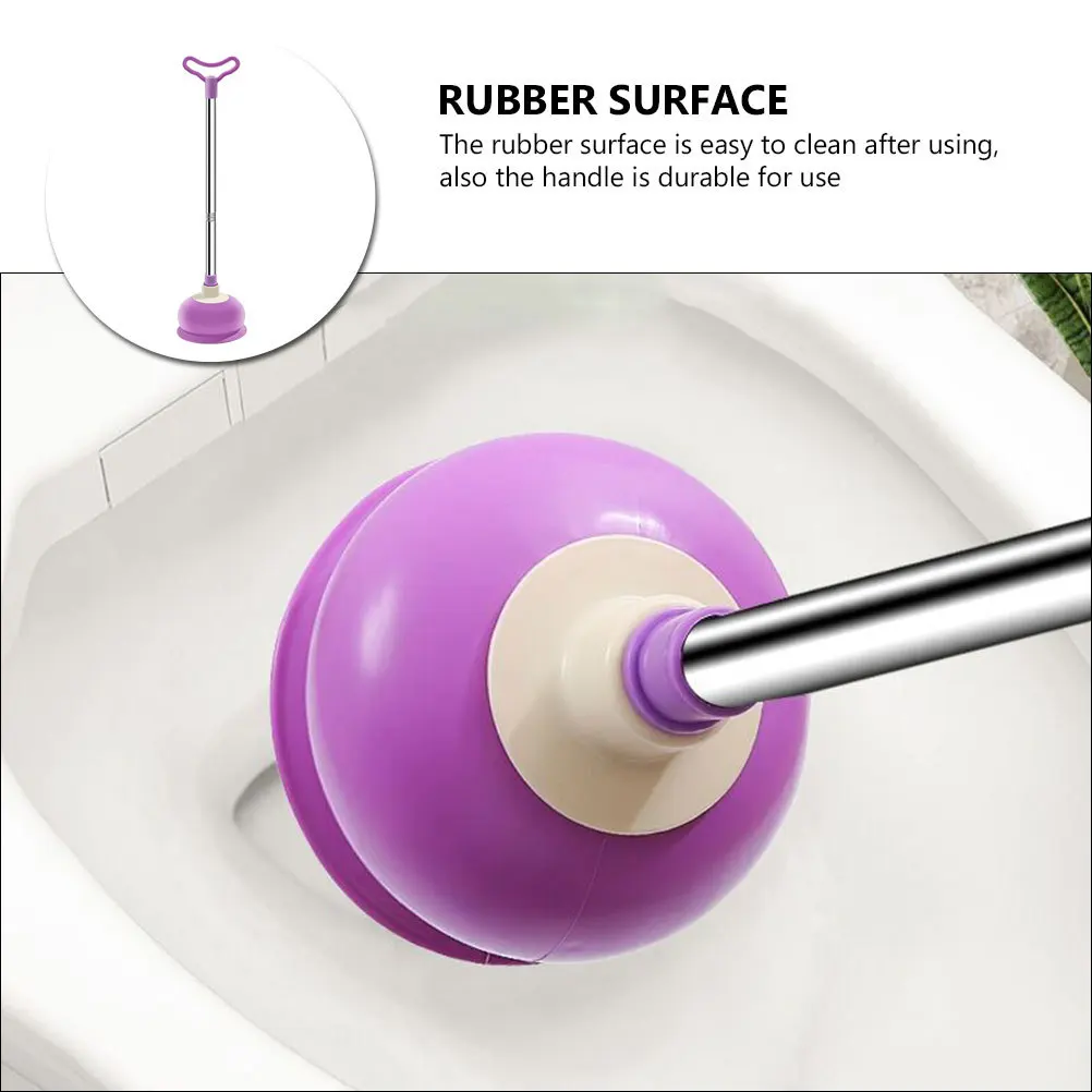 

1pc Purple Plunger Toilet Unclogging Tool Heavy Duty Rubber Suction Home Bathroom Kitchen Drain Cleaner Sewer Clogging