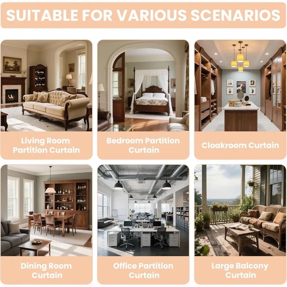 ستارة تقسيم الأكورديون الزرقاء موفرة للمساحة مع مسار سقف لسهولة التركيب - 180 واسعة × 84 طويلة