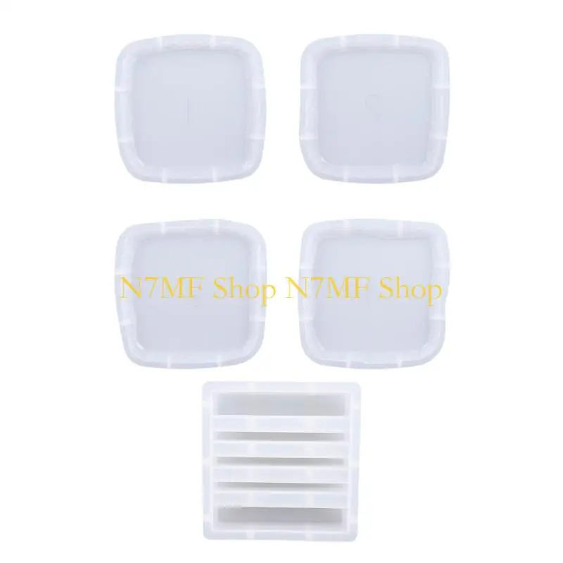

N7MF 5Pieces/set Irregular Moulds Round Square Oval Cup Mat Mold