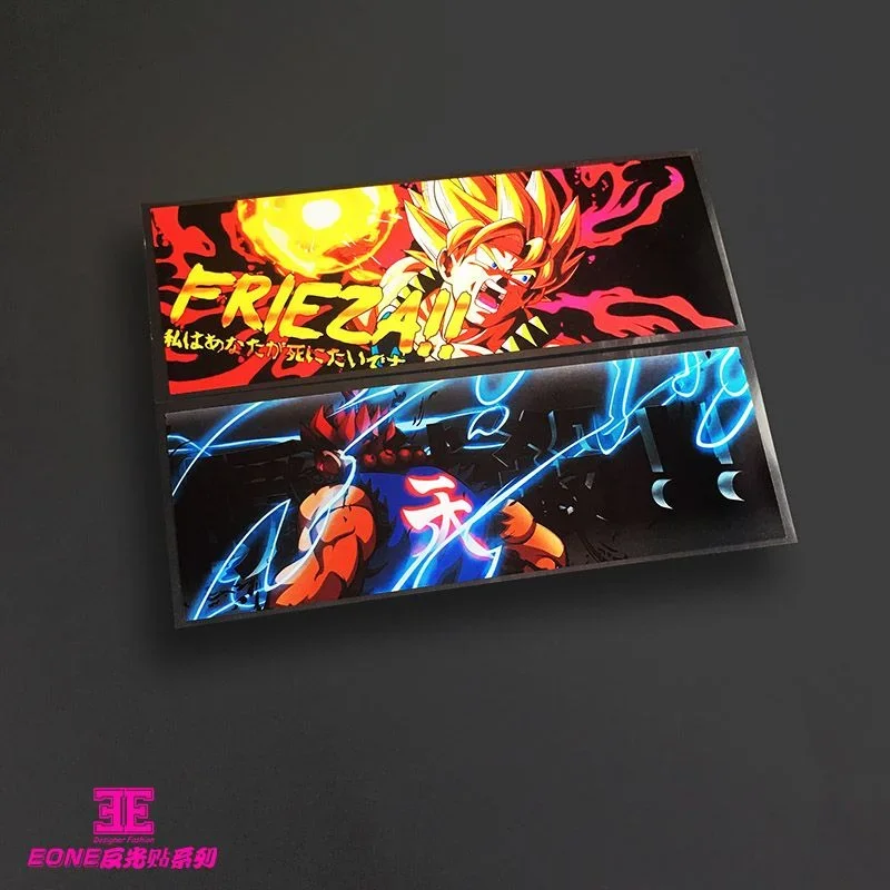 Anime Dragon Ball Z/GT/Super Car Sticker GokuVegeta Super Saiyan Lightning Reflective Holographic Waterproof Sticker Pull Flower