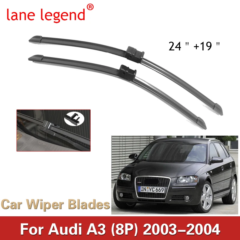 

Car Wiper Blade Front Window Windscreen Windshield Wipers Blades Auto Accessories For Audi A3 (8P) 24"+19" 2003-2004