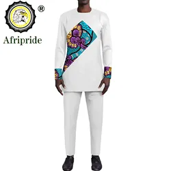 African Suits for Men Dashiki Print Top Pant Set 2 Pieces Outfit Set Streetwear Africa Clothing Bazin Riche Plus Size A2216153