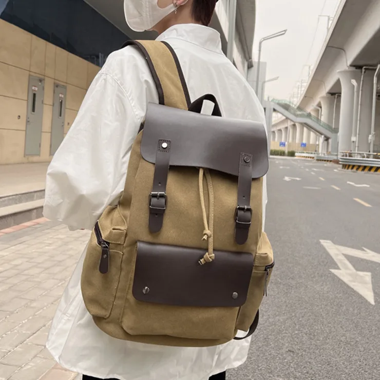 

Canvas Bag Personalized And Fashionable Business Travel Computer Drawstring Backpack