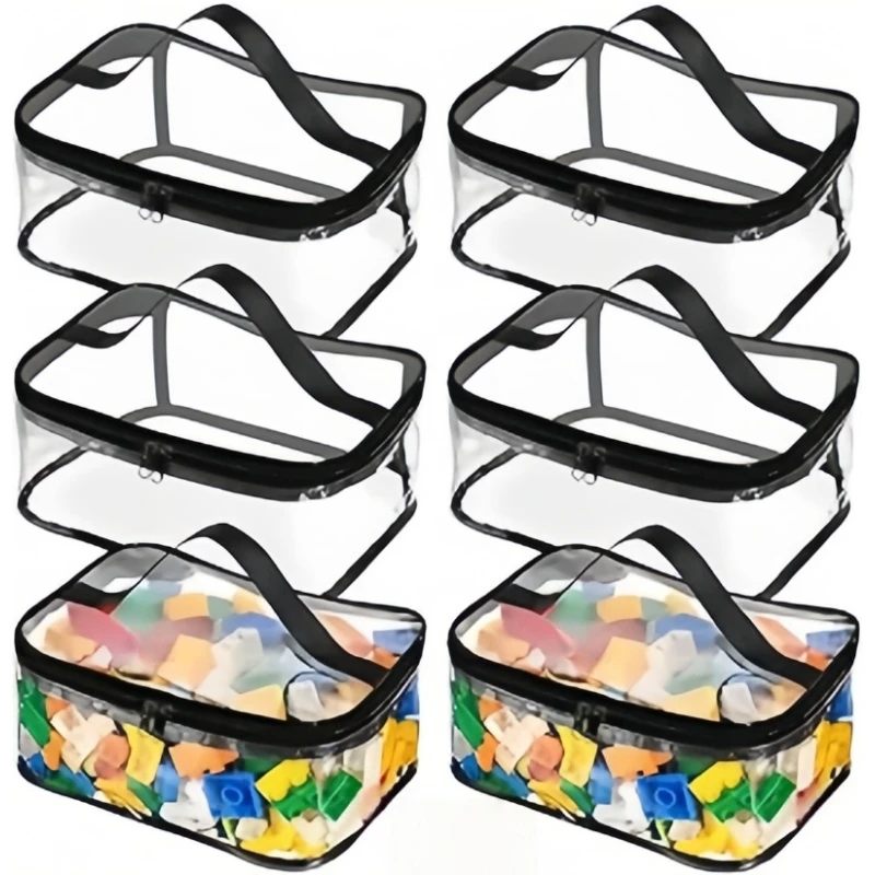 Transparente Reißverschluss-Spielzeugtasche mit Großer Kapazität, Wasserdichter Organizer für Kinder-Bauklötze, Puzzles und Puppen – Detail 4