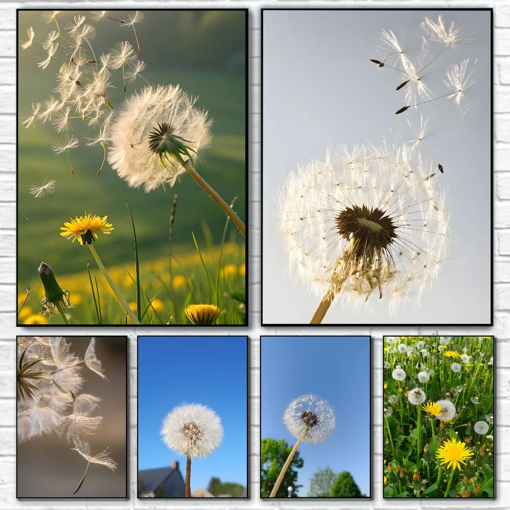 

d-Dandelion Poster Self-adhesive Art Waterproof Paper Sticker Coffee House Bar Room Wall Decor