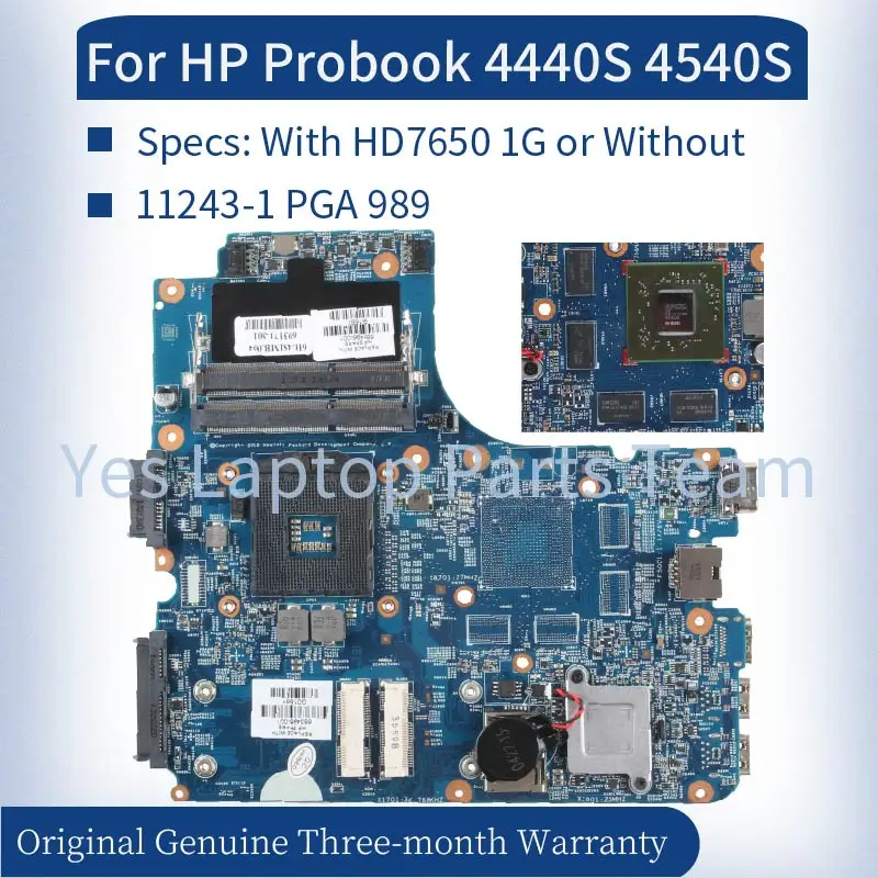 Imagem -02 - para hp Probook 4440s 4540s Computador Portátil Mainboard 683494601 683496001 683495-001 Soquete Pga 989 Ddr3 Notebook Placa-mãe 112431