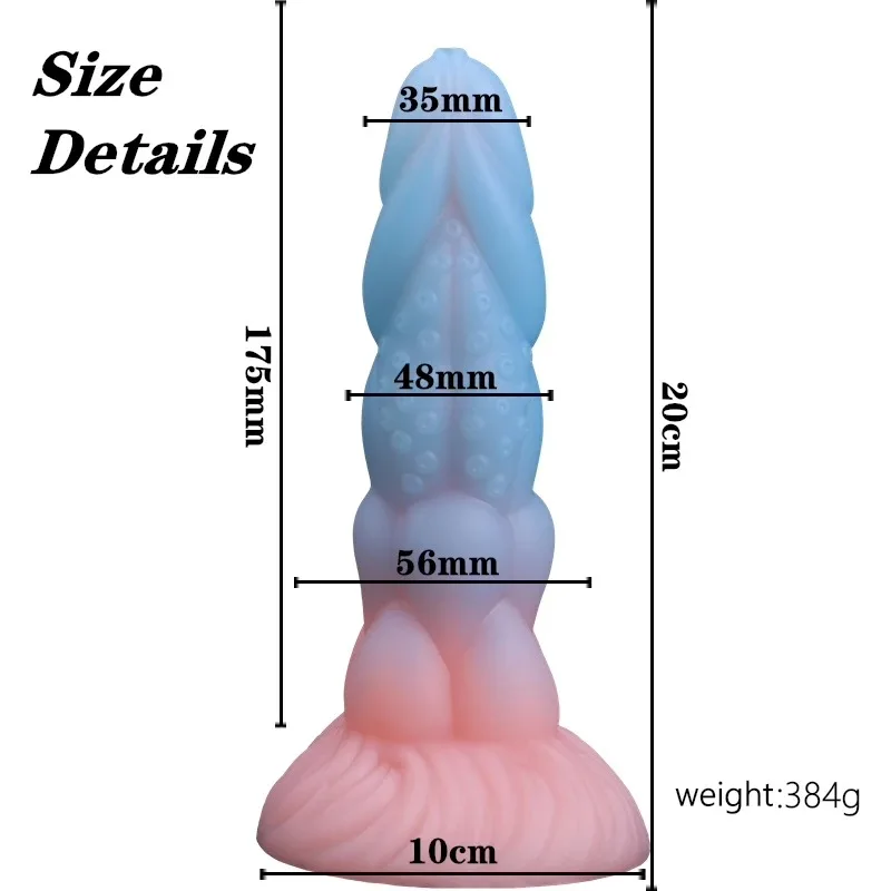 Glow In The Dark M Size Monster Dildo Prostate Massager G-Spot Stimulator Anal Plug Penis Masturbator Adult Sex Toy for MenWomen - view 6