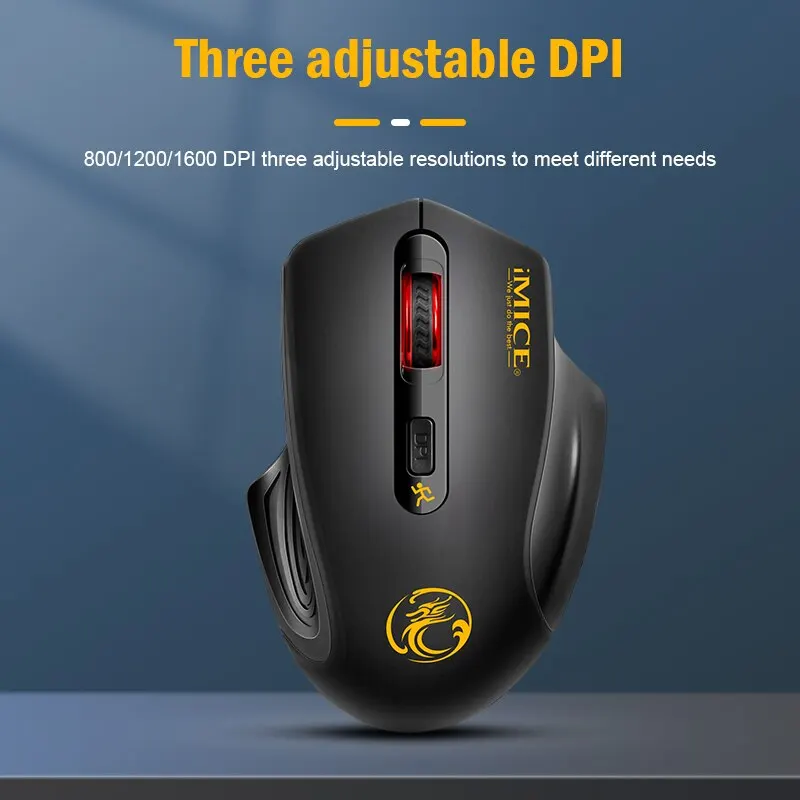 Wireless Silent Mouse Suitable For Business Office Laptop Esports Games 3 Speed Adjustable Wireless Silent Mouse