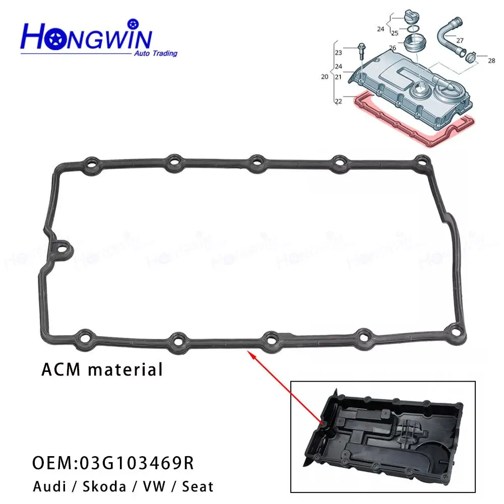 

03G103469R Engine Valve Cover Gasket For VW Golf Jetta Audi A3 Seat Toledo Skoda Octavia Jeep 2.0 TD 03G103469N 03G103469F