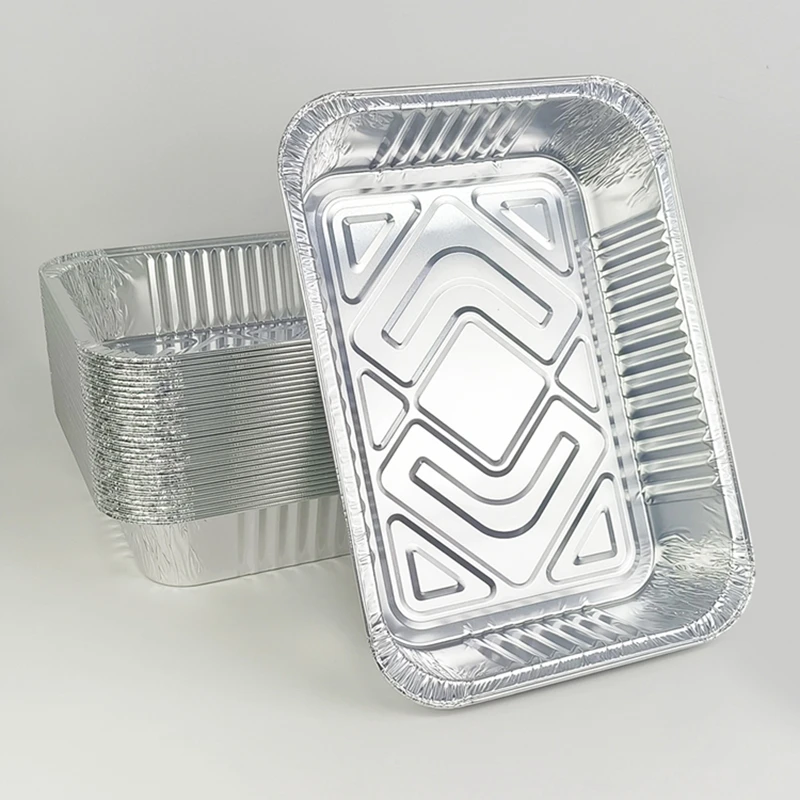 Disposable Aluminum Foil Pans 4900ml Large Capacity Heavy Duty BBQ Baking Trays for Grilling Roasting Takeout Containers