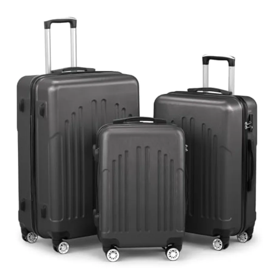 

Karl home Luggage Sets 3 Piece ABS Hardside Suitcase Set with Double Spinner Wheels TSA Lock for Travel Business 3-Piece Set 20