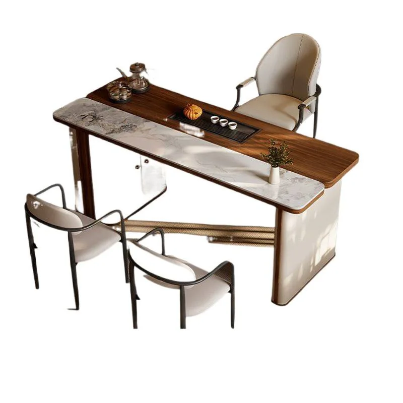

High-end solid wood tea table and chair combination, new Chinese Kung Fu tea table, modern simplicity, balcony home office