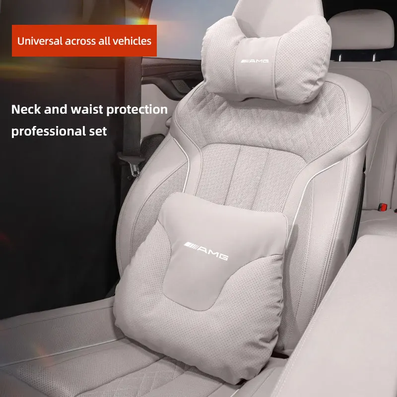 

Suede Car Seat Headrest Lumbar Support Protective Pillow Waist Cushion For Mercedes Benz AMG W223 W213 W206 W464 W247 W167 W166