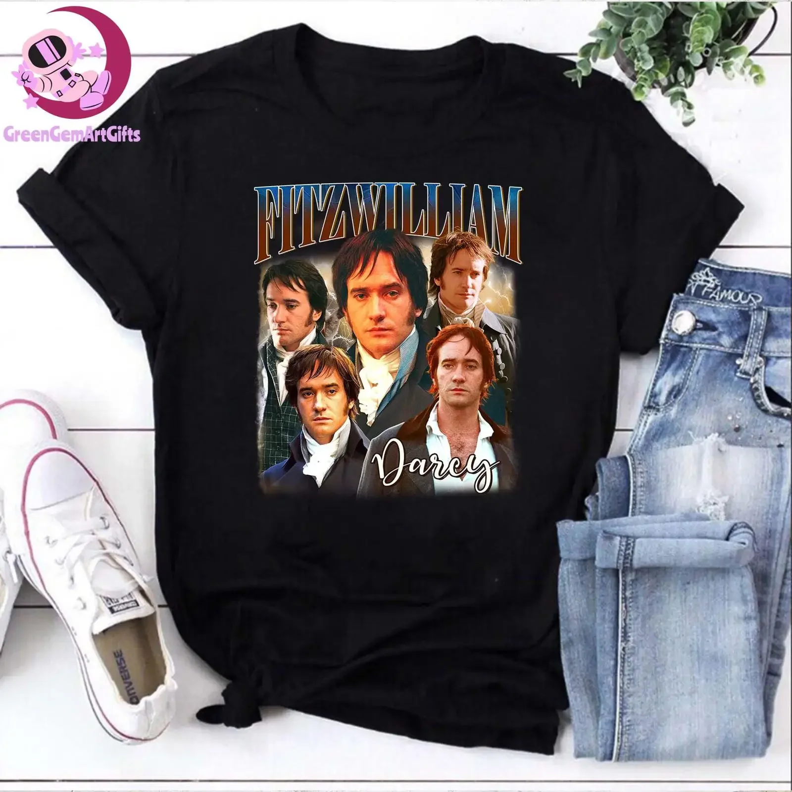 Vintage Bootleg Fitzwilliam Darcy T Shirt Retro Pride and Prejudice for Jane Austen Book Fans vintage Washed streetwear