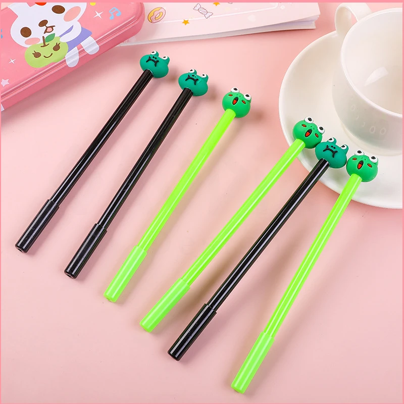 60 Pcs Creative Fresh Frog Stereo Gel Pens Set Cute Signature Student Kawaii Stationery Office Accessories Back To School