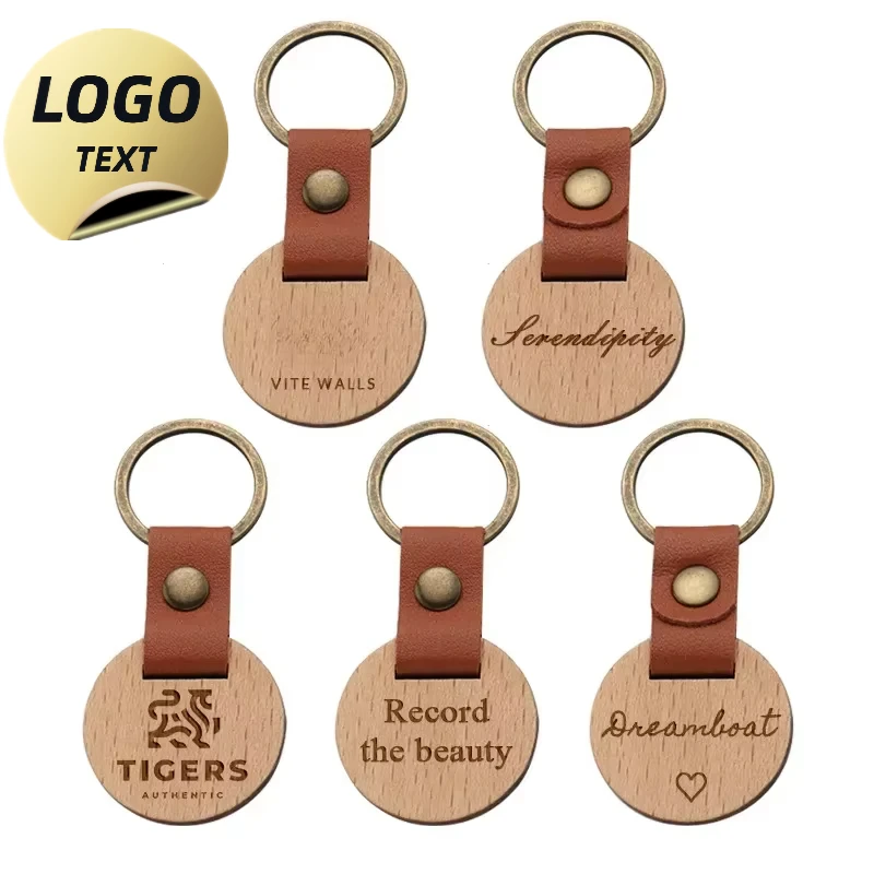 

Custom LOGO Keychain Blank Wooden Keychain Laser Engrave Pendant DIY Wood Keyring Square for Friends Lovers Family Gift Car Key