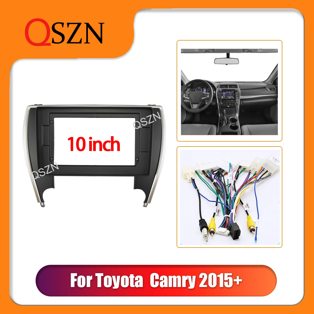 

QSZN 10.1 Inch Car Frame Fascia Adapter For Toyota Camry 2015-2017 Stereo Panel Dashboard Kit Installation 2 Din ABS Plastic New