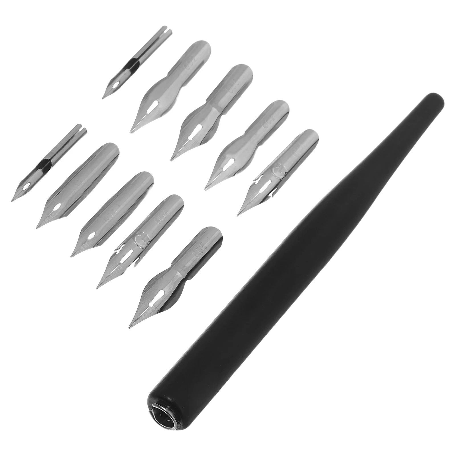 

1 set Wooden Dip Pen Replaceable Nibs Calligraphy Drawing Sketching Black Ink Supplies Cartoon Kits Precision Handle