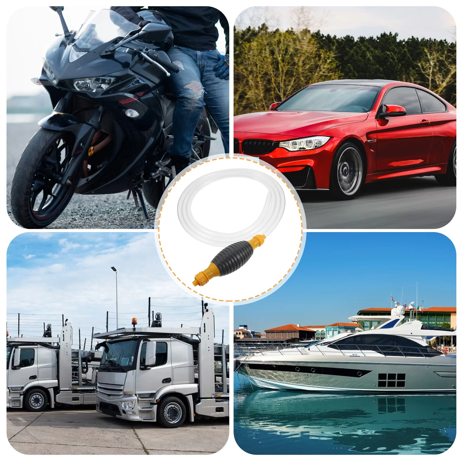 

1Set Oil Pump Manual Transfer Hose Durable PP Metal Rubber Efficient Home Vehicle Maintenance Oil Pump