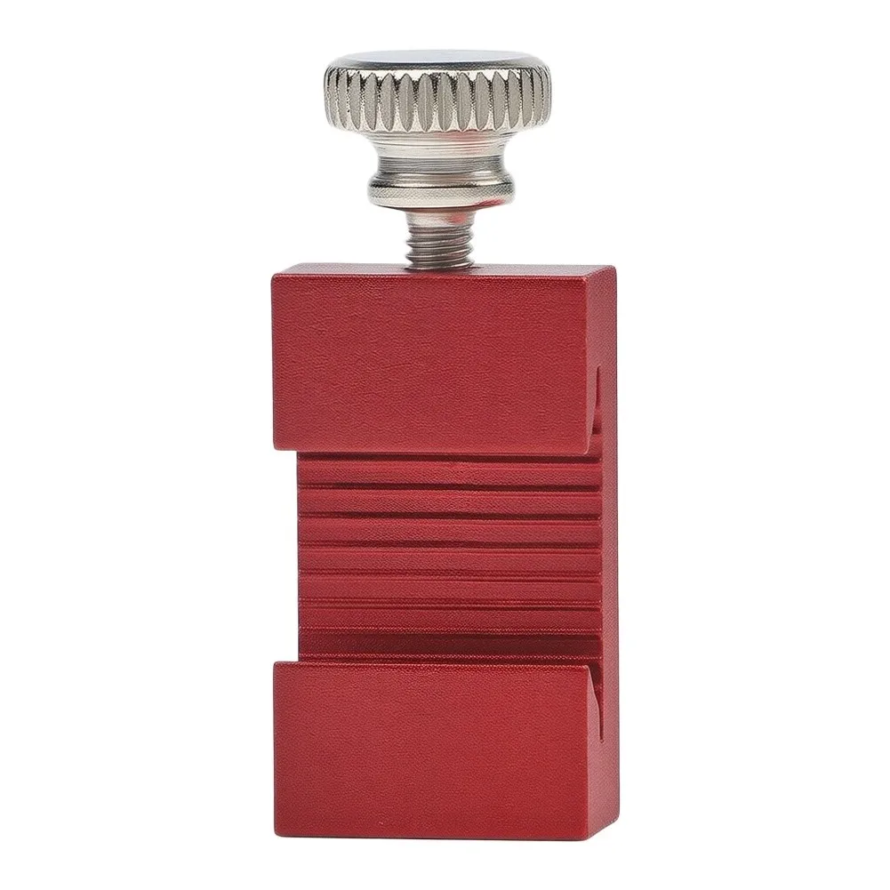 Anodized Aluminum Scribing Stop Block with Metric Scale for Long-Term Use in Indoor and Outdoor Woodworking Environments