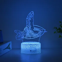 Nighdn Sea Turtle Night Light for Kids Bedroom 7 Colors Changing 3D Illusion Lamp Creative Birthday Christmas Gifts for Toddler